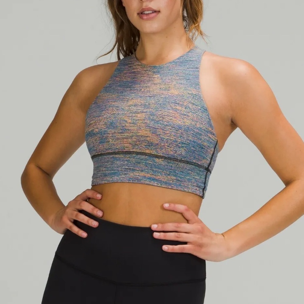 Lululemon High Neck Energy Bra - Multi - Size 6 - Gently Worn